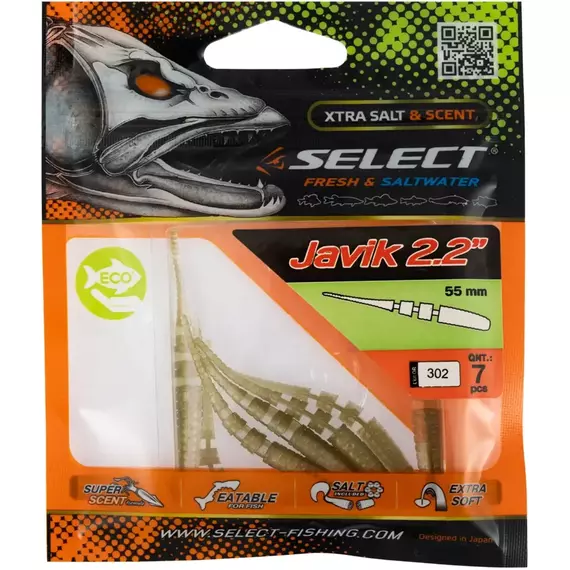 Силікон Select Javik 2.2" #302 (7 шт / уп), Длина силикона: 2.2" (5.59 см), Расцветка силикона: 302, фото , изображение 2